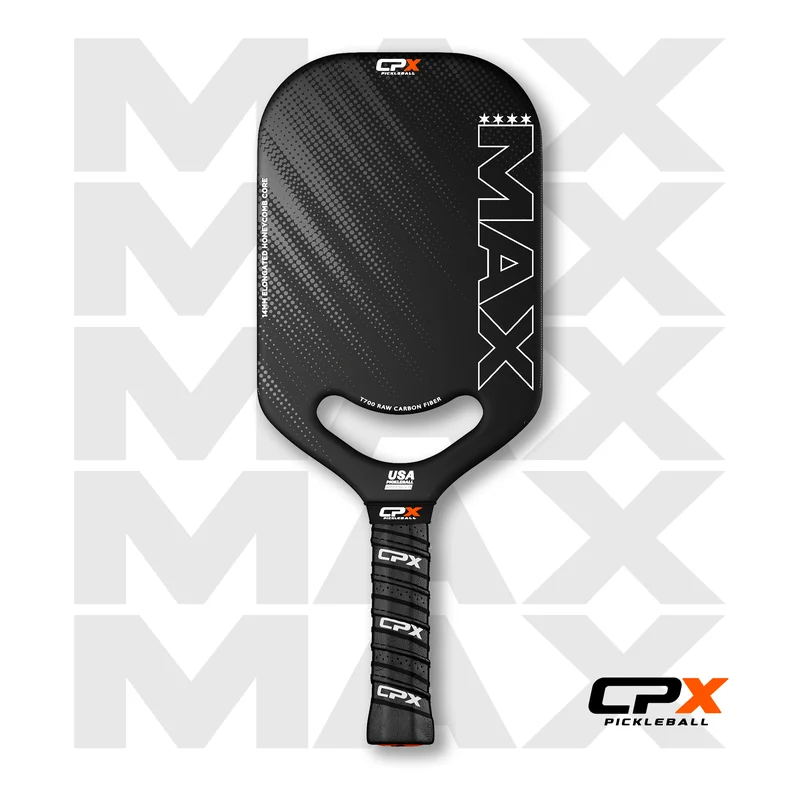 CPX Max 14mm Thermoformed Raw Carbon Fiber Pickleball Paddle