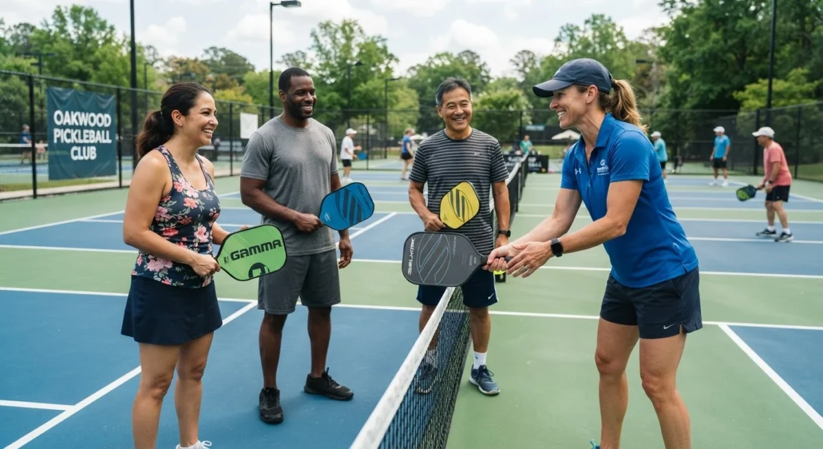 How to play pickleball: beginners learning court rules, paddle grip, and kitchen positioning