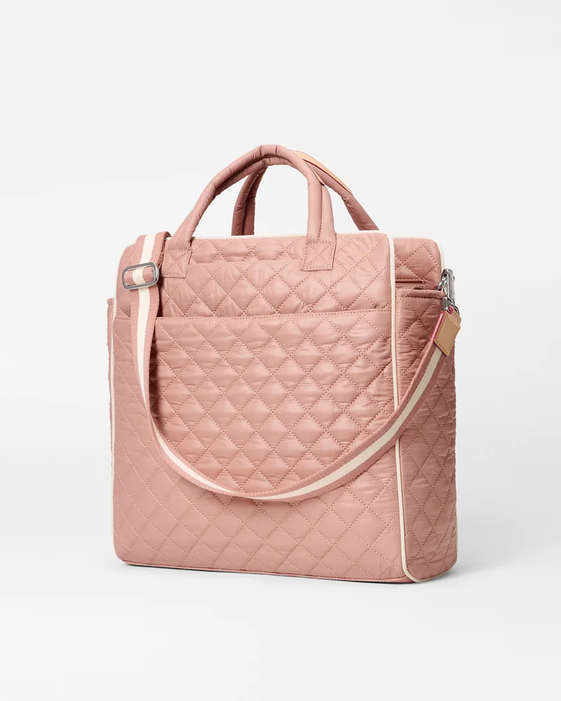 MZ Wallace Quilted Pickleball Tote Bag with luxury nylon and organizer pockets