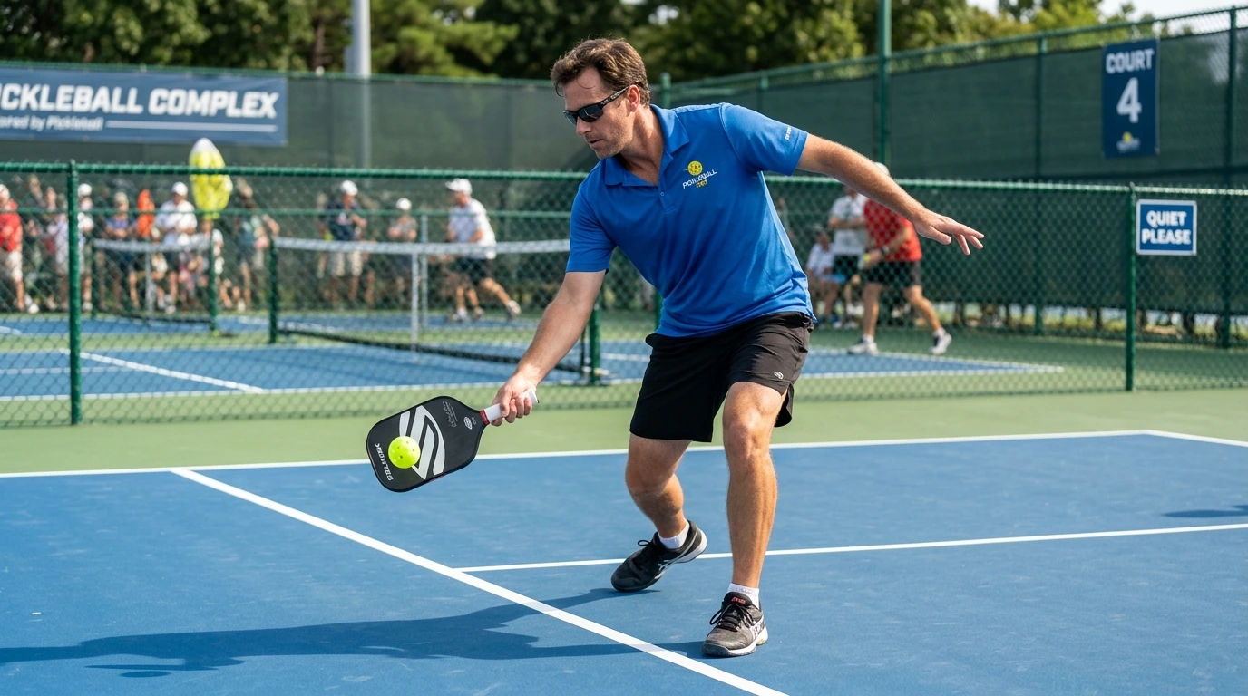 Pickleball serving rules: player executing legal underhand serve contact point behind the baseline
