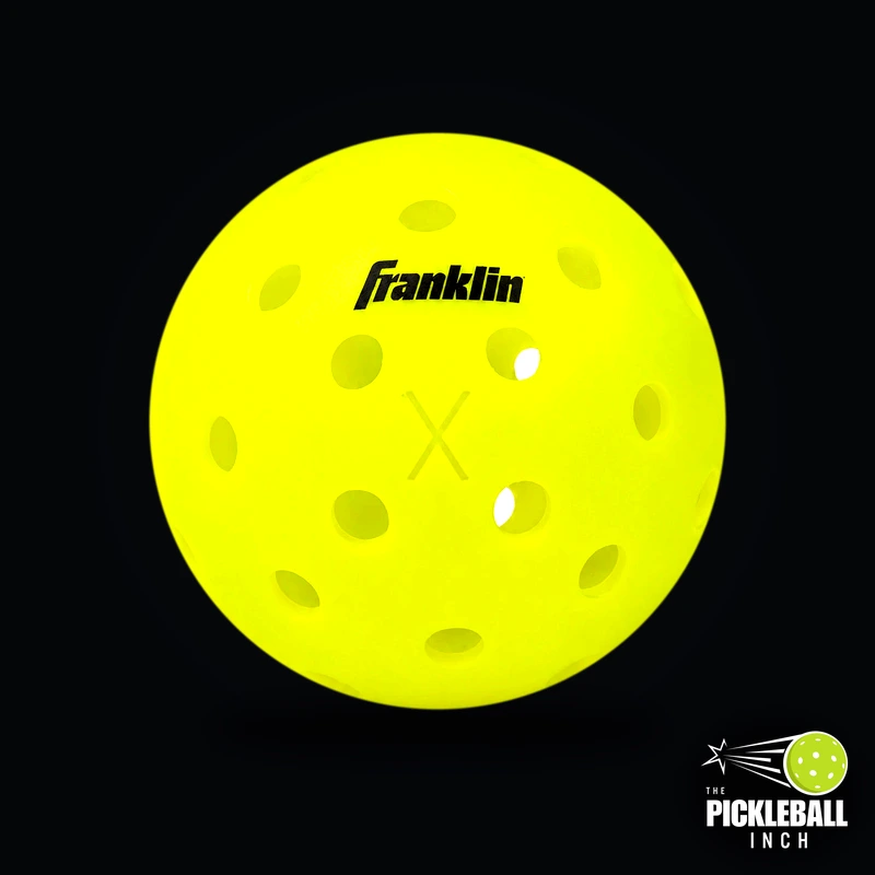 Franklin X-40 Outdoor Pickleball Ball Lab Test Review on Dark Studio Background