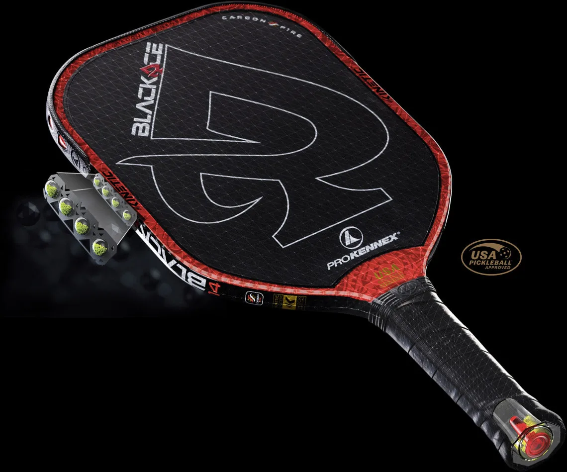 ProKennex Kinetic Black Ace paddle engineered for joint shock absorption