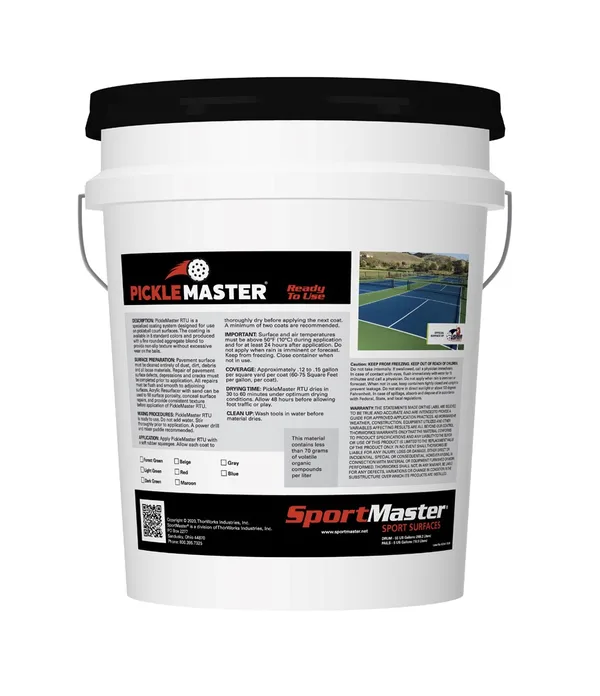 SportMaster PickleMaster RTU official 100% acrylic court paint pail with USA Pickleball certification